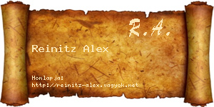 Reinitz Alex névjegykártya